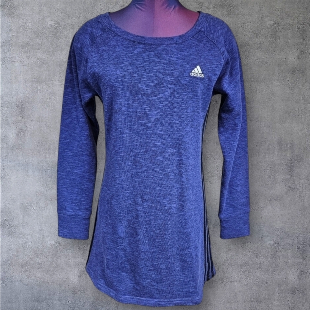 Adidas Purple Heathered‎ Sweatshirt Long Sleeve Dress Size Small Women's